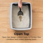 IRIS USA Open Top Cat Litter Tray with Scoop and Scatter - Image 3