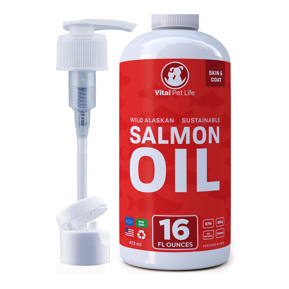 s1-4.jpg Salmon Oil for Dogs & Cats (16oz) - Fish Oil Omega 3 - Image 1