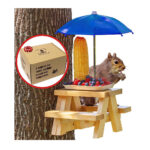SQUIFTY Squirrel Feeder Picnic Table with Umbrella
