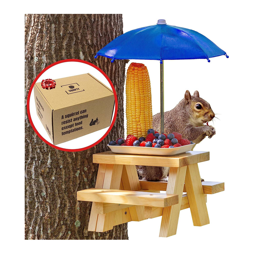sq1.jpg SQUIFTY Squirrel Feeder Picnic Table with Umbrella - Image 1