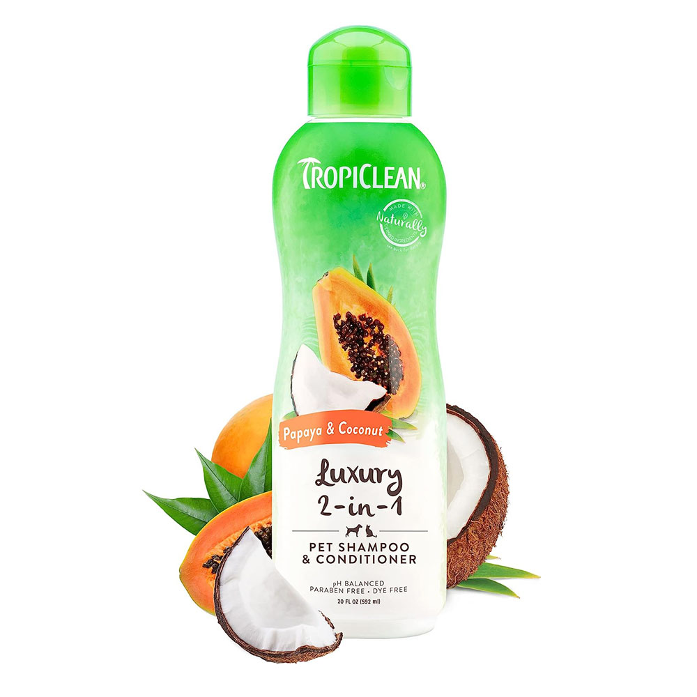trop1.jpg TropiClean 2-in-1 Papaya & Coconut Dog Shampoo and Conditioner - Image 1
